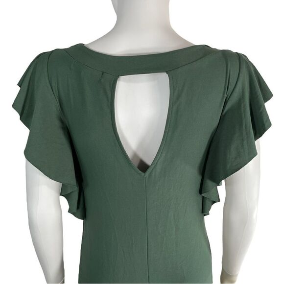 Derek Heart Ruffle Sleeve Mini Dress Green - Picture 6 of 8